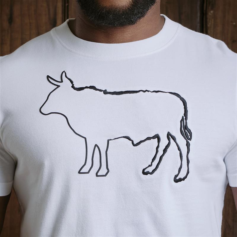 Outline Nguni Squiggle Crew Tee - Pelican
