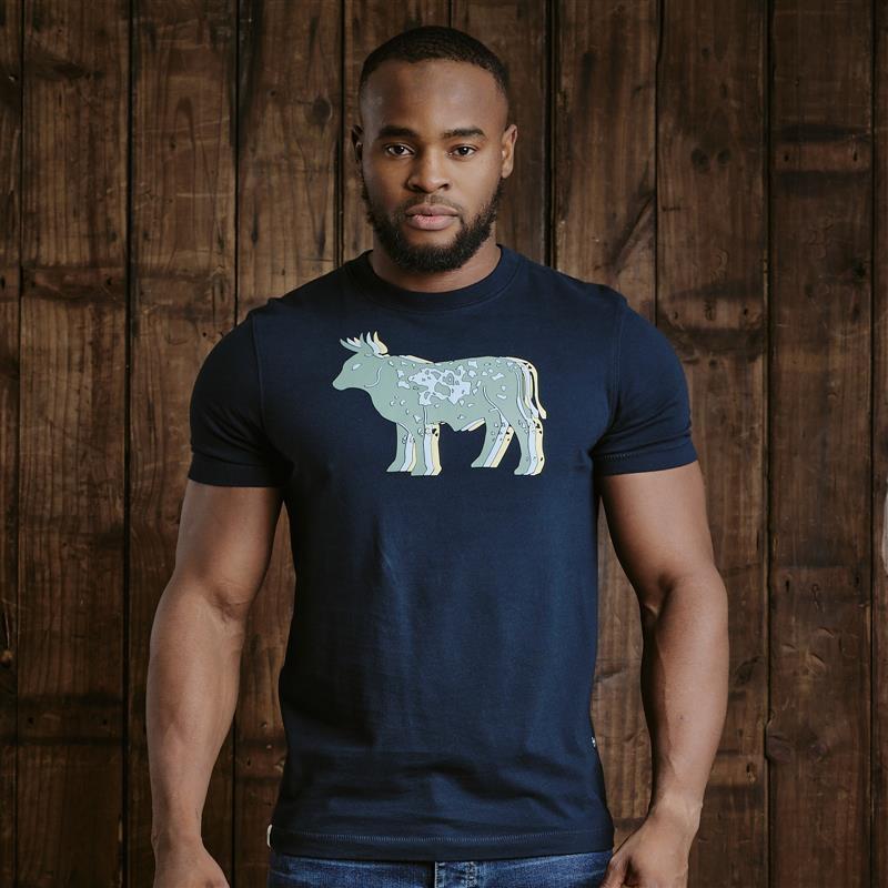 Tri-Stacked Nguni Crew Tee - Midnight