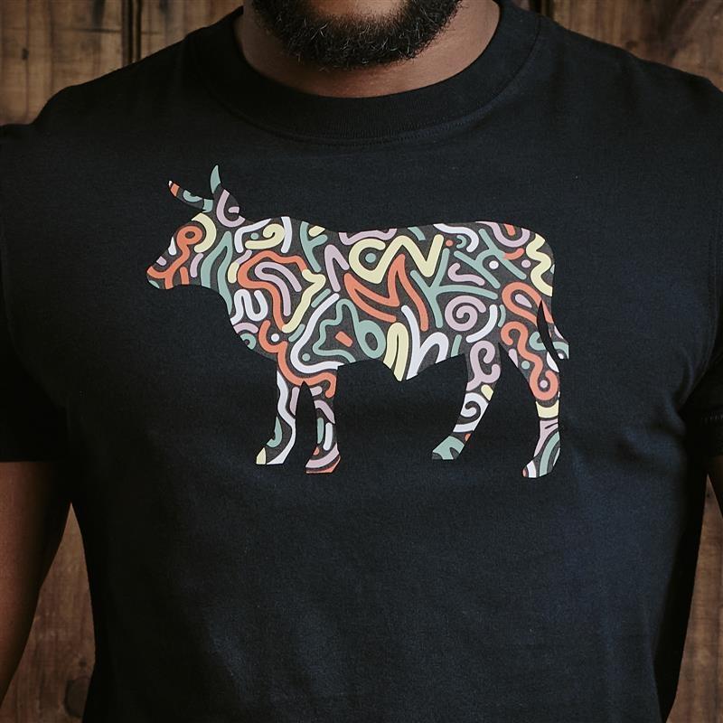 Vibrant Infill Nguni Crew Tee - Mamba