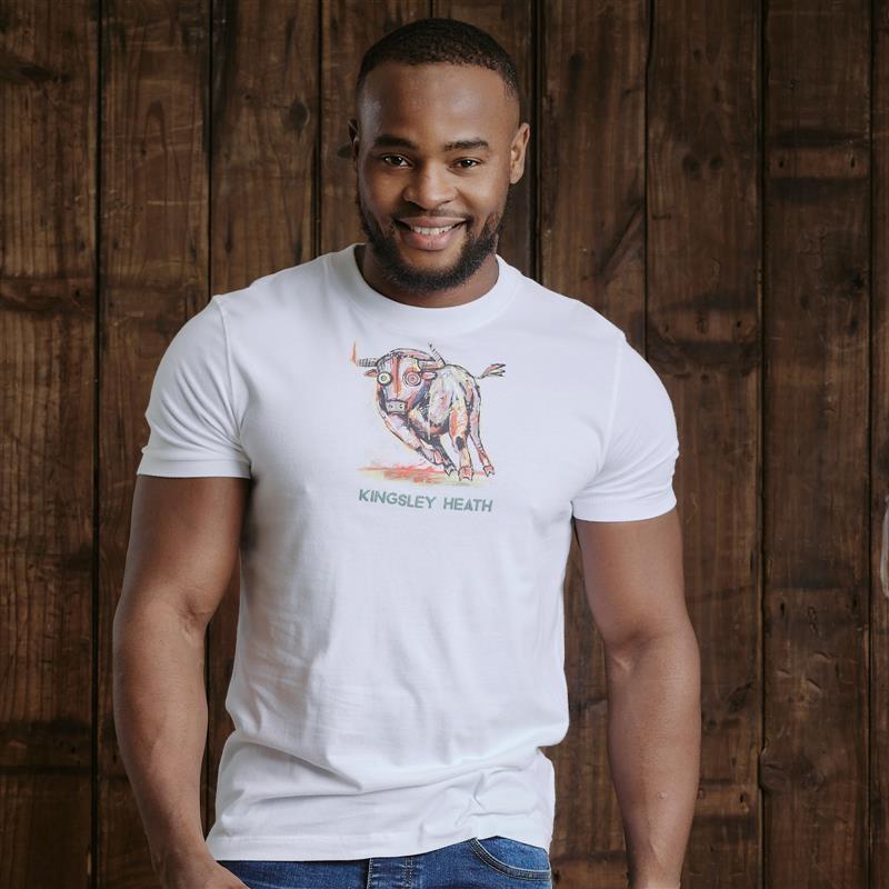 Pop Art Charging Bull Crew Tee - Pelican