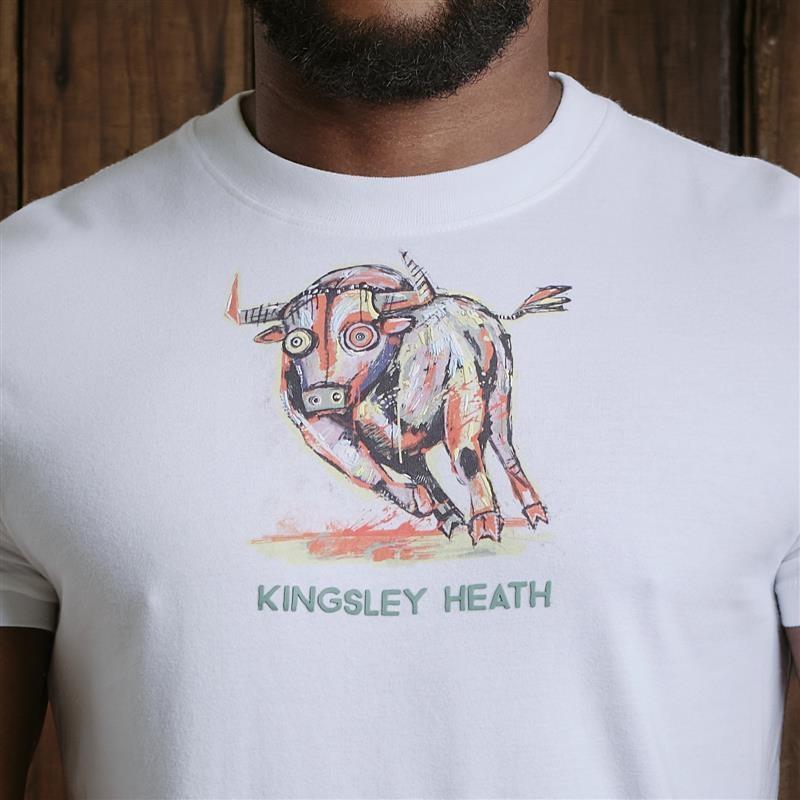 Pop Art Charging Bull Crew Tee - Pelican