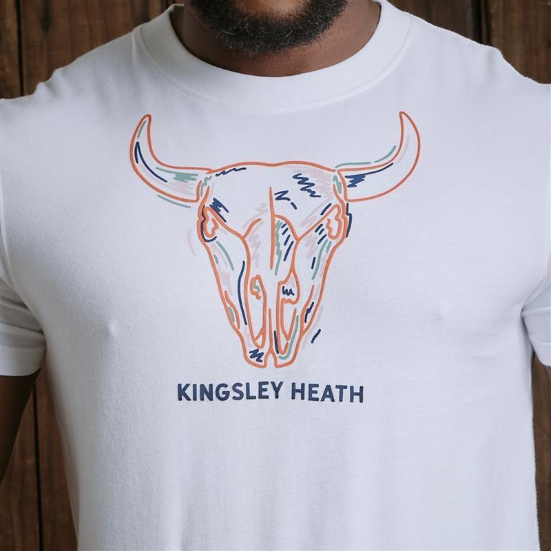 Vibrant Infill Skull Crew Tee - Pelican