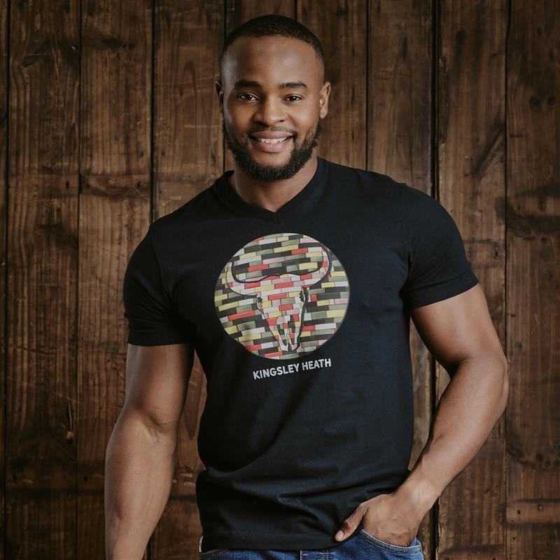 Colour Brick Skull V-Neck Tee - Mamba