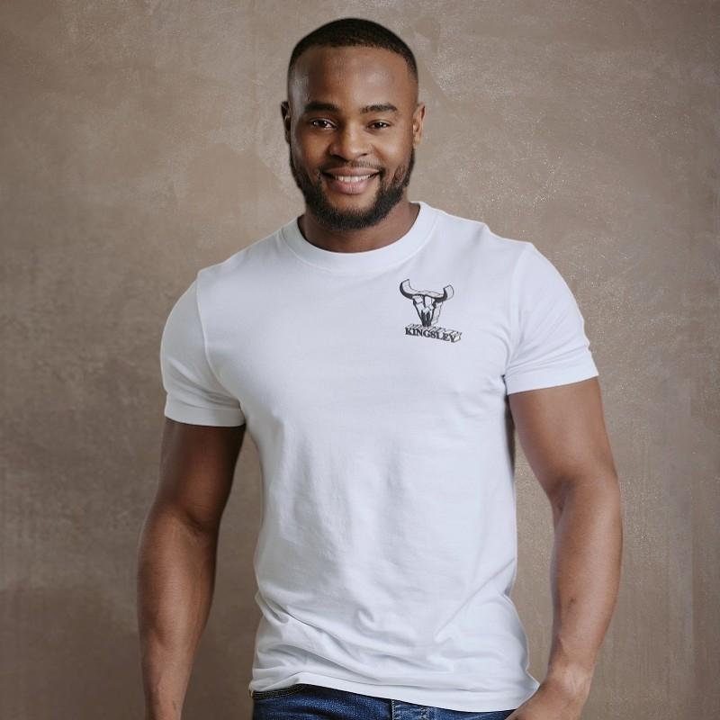 Kingsley 3D Nguni Crew Tee - Pelican