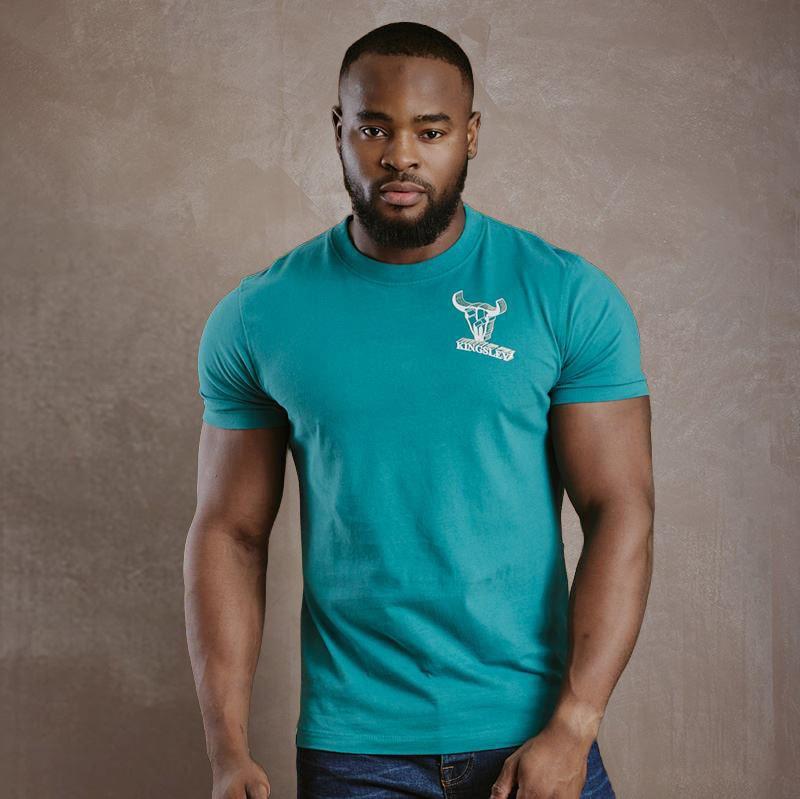 Kingsley 3D Nguni Crew Tee - Teal