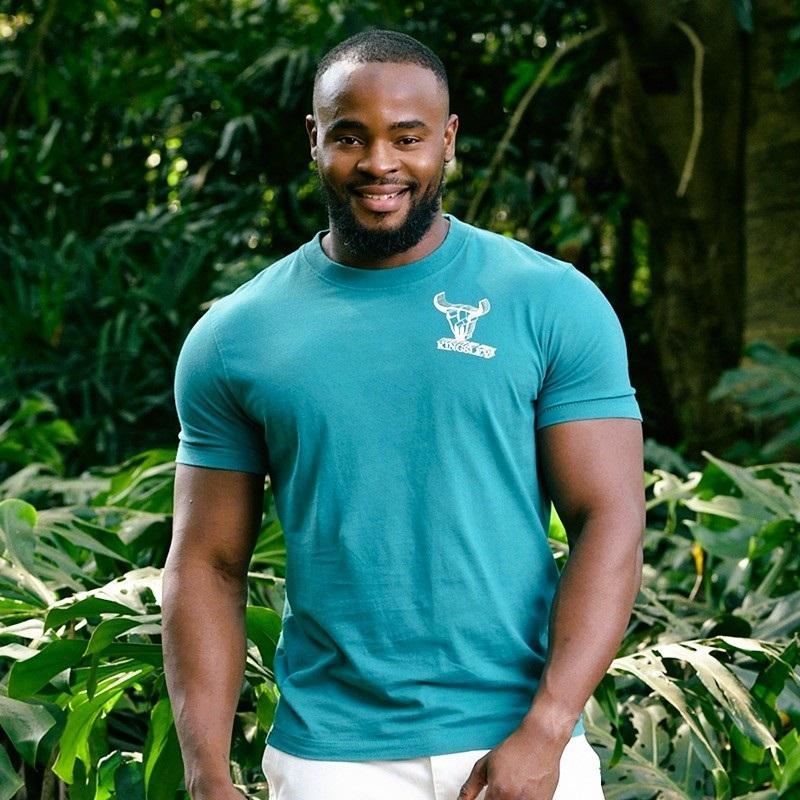 Kingsley 3D Nguni Crew Tee - Teal