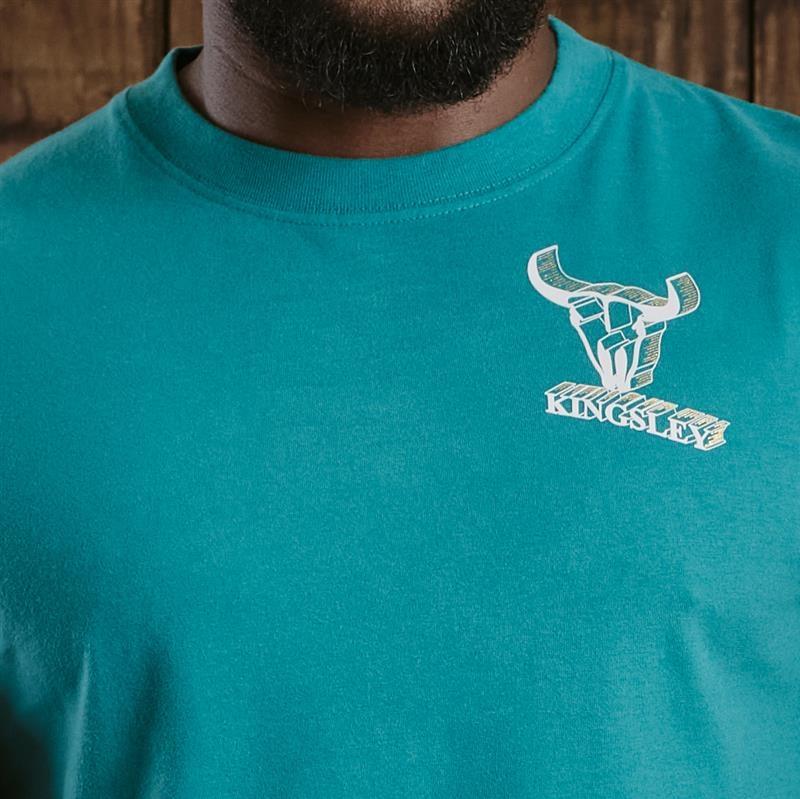 Kingsley 3D Nguni Crew Tee - Teal