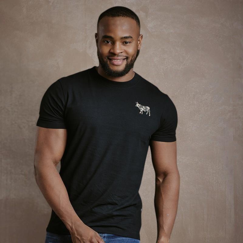 Kingsley Stud Lux Nguni Crew Tee - Mamba