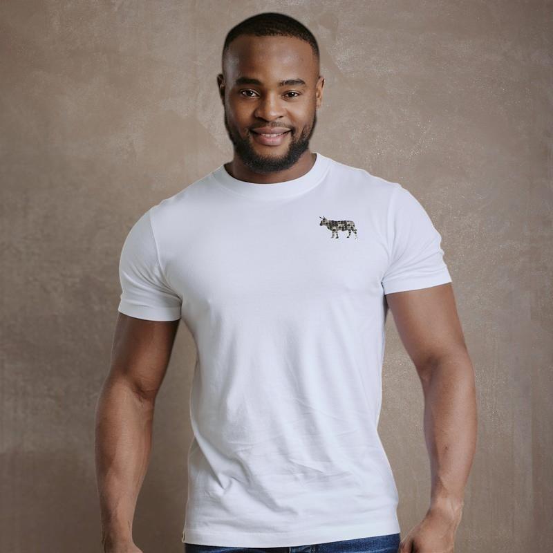Kingsley Stud Lux Nguni Crew Tee - Pelican