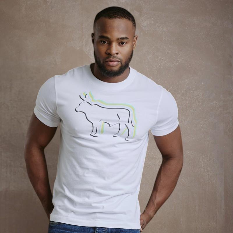 Kingsley Shadow Pop Nguni Crew Tee - Pelican