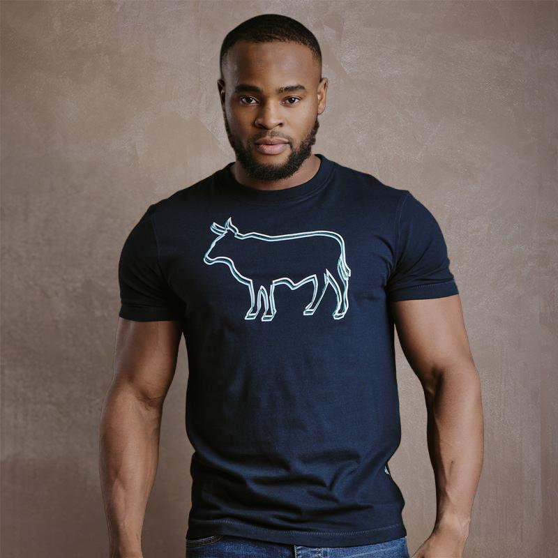 Kingsley Triple Outline Nguni Crew Tee - Midnight