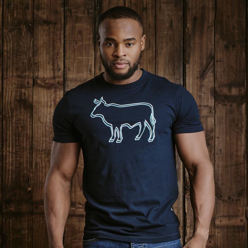 Kingsley Triple Outline Nguni Crew Tee - Midnight