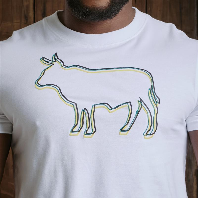 Kingsley Triple Outline Nguni Crew Tee - Pelican