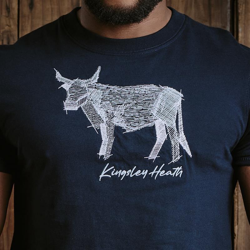 Kingsley Angled Nguni Stitch Crew Tee  - Midnight