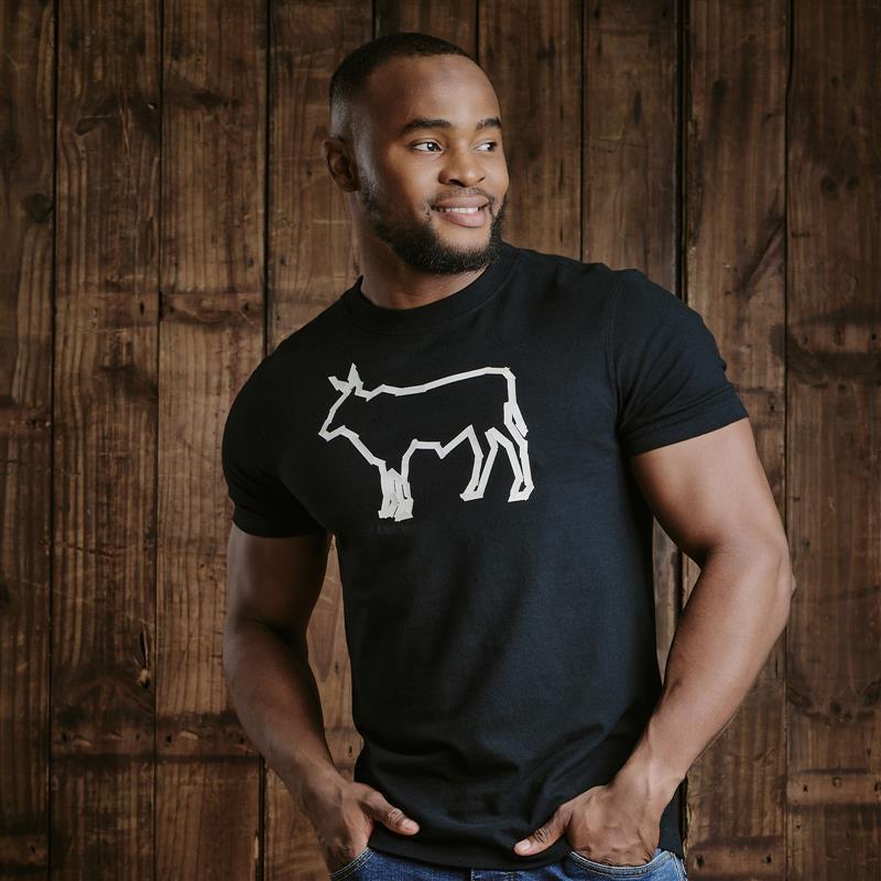 Kingsley Masking Tape Outline Nguni Crew Tee - Mamba