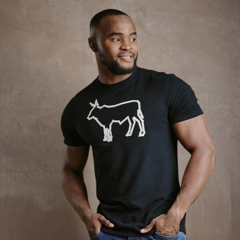 Kingsley Masking Tape Outline Nguni Crew Tee - Mamba