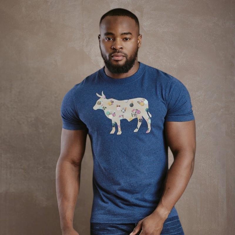 Camps Bay Drone Infill Nguni Crew Tee - Monarch