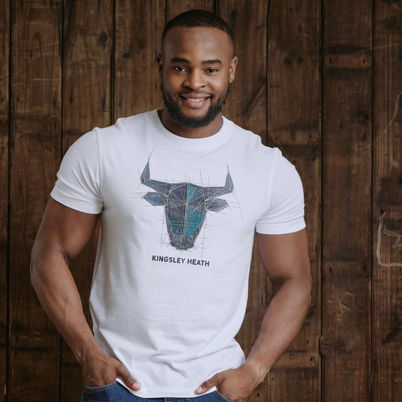 Kingsley Half And Half Geo Skull Crew Tee - Pelican