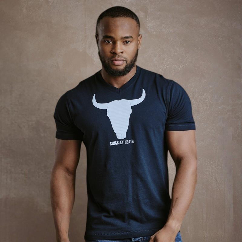 Shutter Speed Skull V-Neck Tee - Midnight