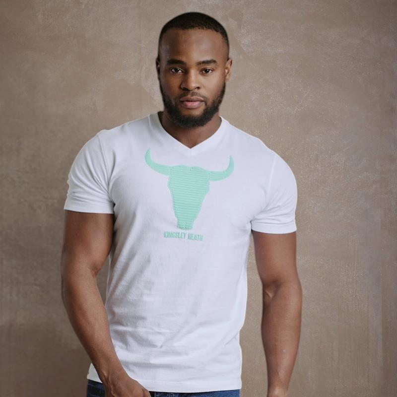 Shutter Speed Skull V-Neck Tee - Pelican