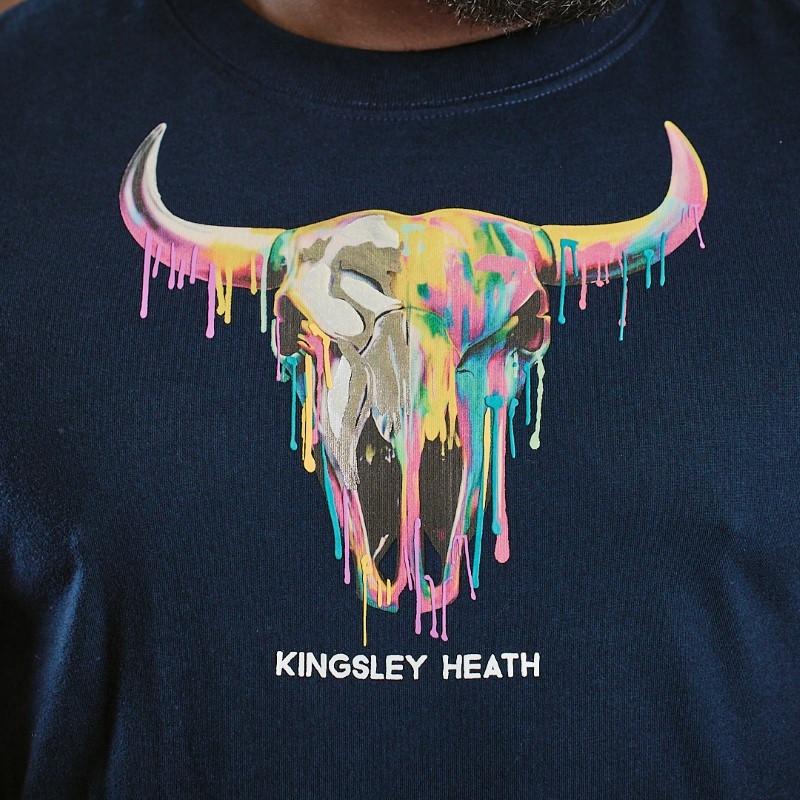 Kingsley Drip Skull Crew Tee - Midnight