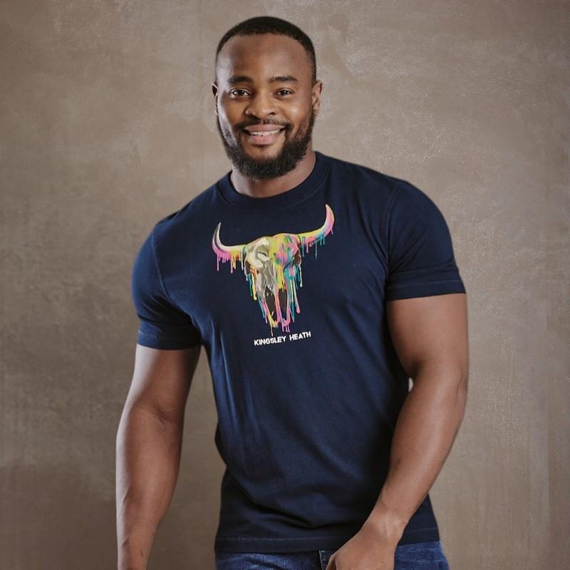 Kingsley Drip Skull Crew Tee - Midnight