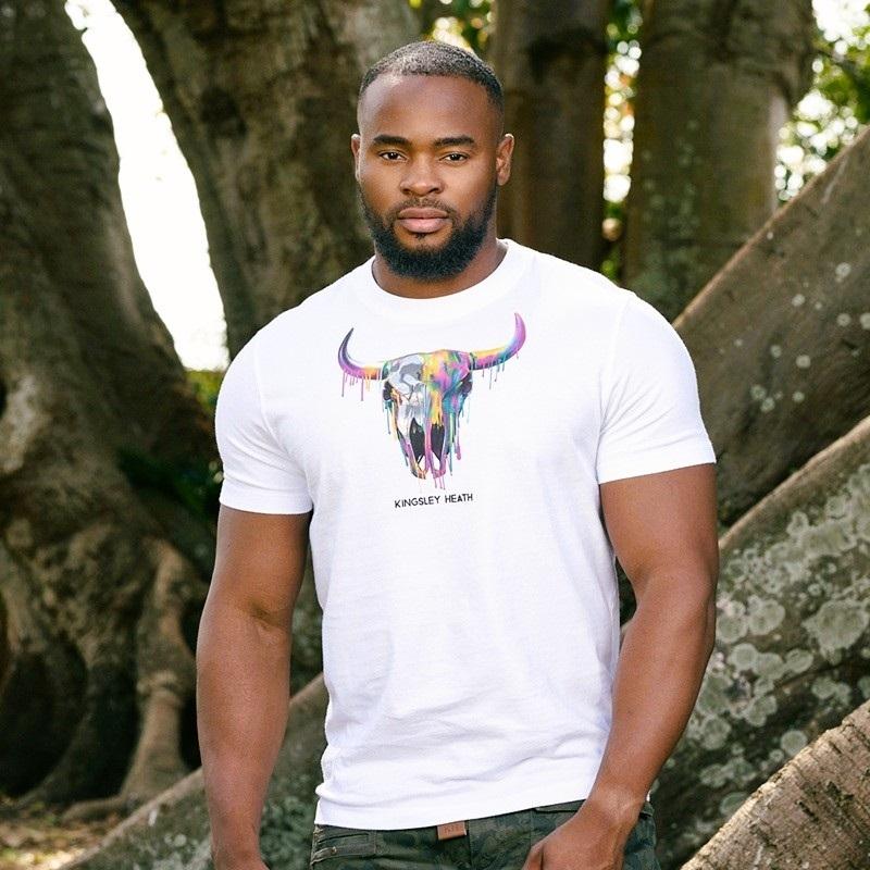 Kingsley Drip Skull Crew Tee - Pelican