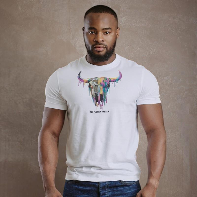Kingsley Drip Skull Crew Tee - Pelican