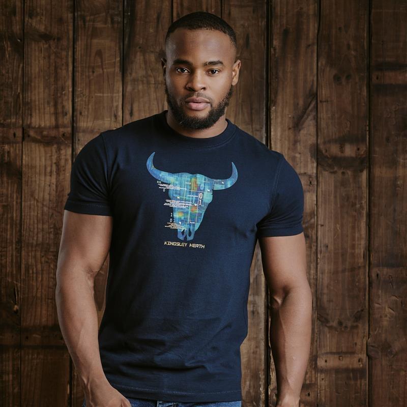 Kingsley Code Skull Crew Tee - Midnight