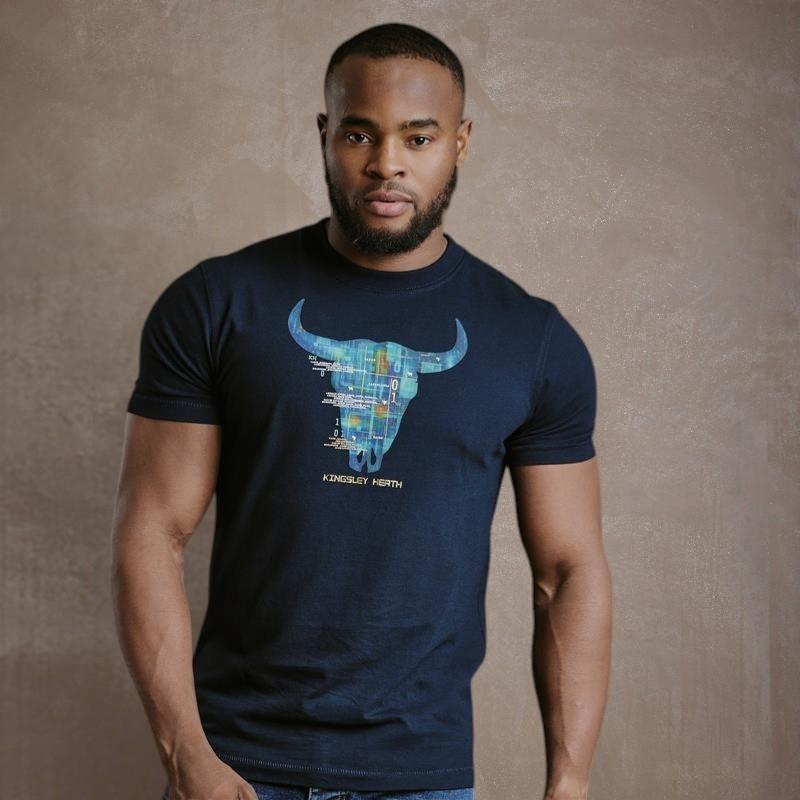 Kingsley Code Skull Crew Tee - Midnight