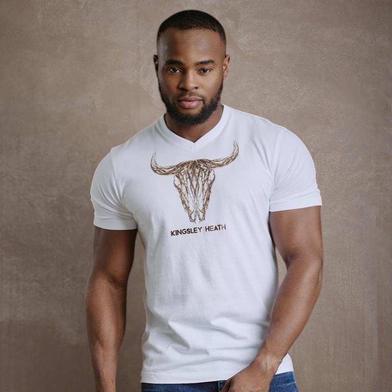 Elements Foil Skull V-Neck Tee - Pelican