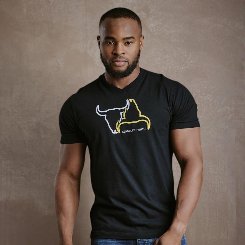 Kingsley Invert Skull V-Neck Tee - Mamba