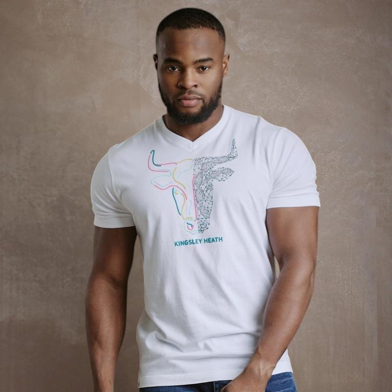 Two Faced Molecular Flow V-Neck Tee - Pelican