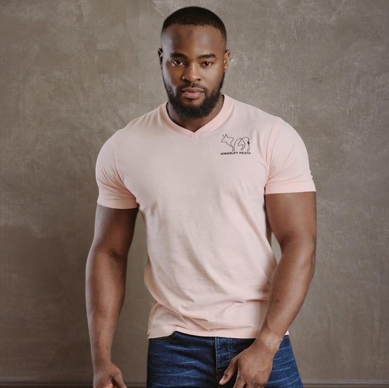 Kingsley Abstract Nguni V-Neck Tee - Trout