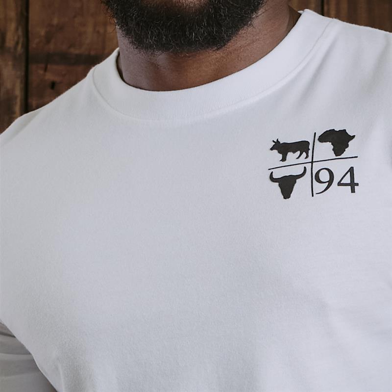 Kingsley 4 Way Africa Nguni Crew Tee - Pelican