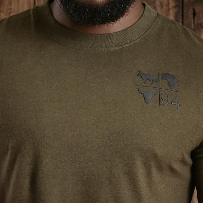 Kingsley 4 Way Africa Nguni Crew Tee - Fatigue