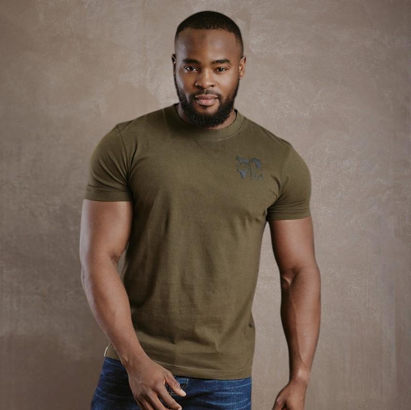 Kingsley 4 Way Africa Nguni Crew Tee - Fatigue