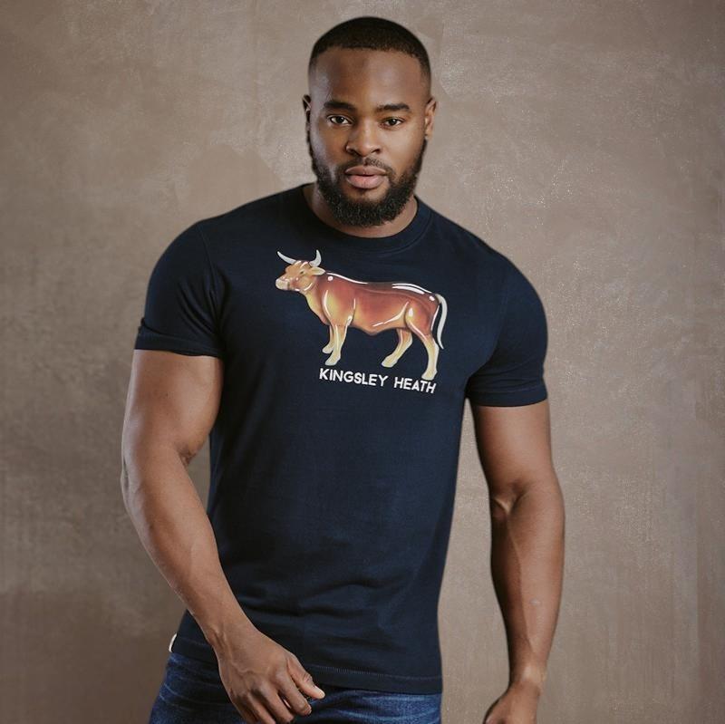 Kingsley Molten Glass Nguni 3D Crew Tee - Midnight