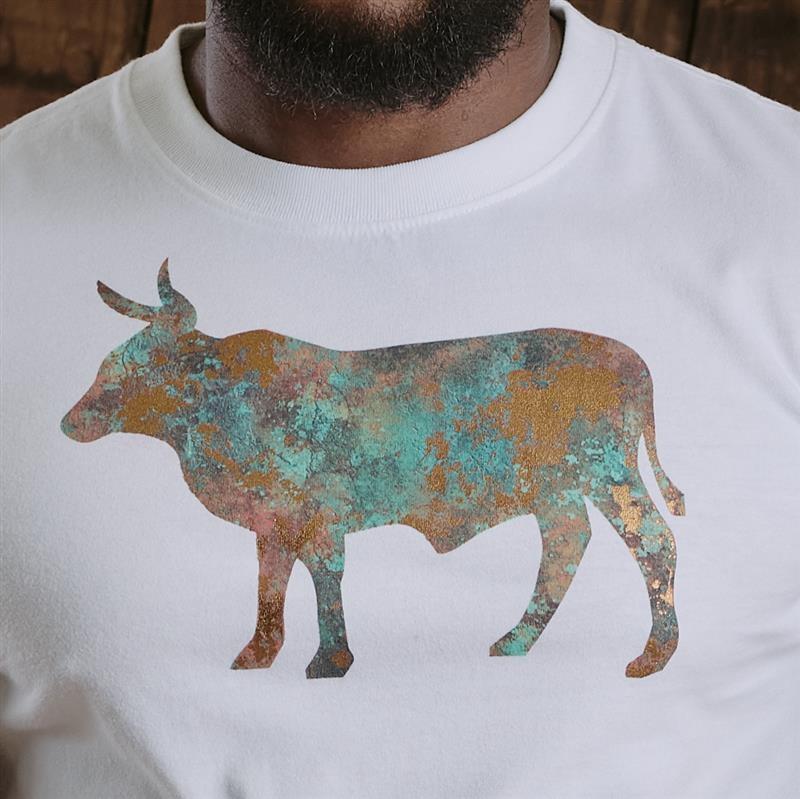 Kingsley Foil Patina Acid Wash Crew Tee - Pelican