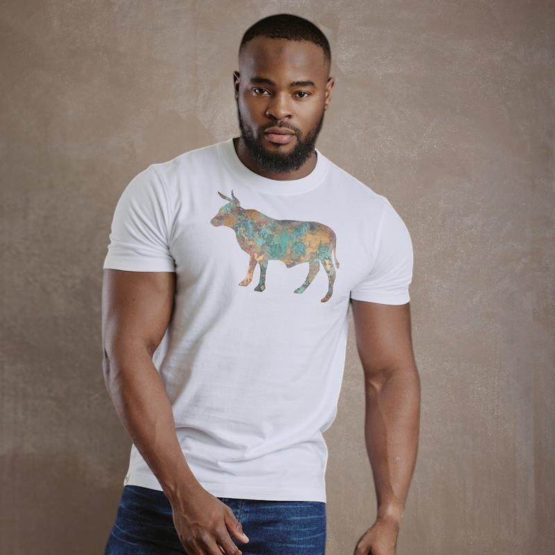 Kingsley Foil Patina Acid Wash Crew Tee - Pelican