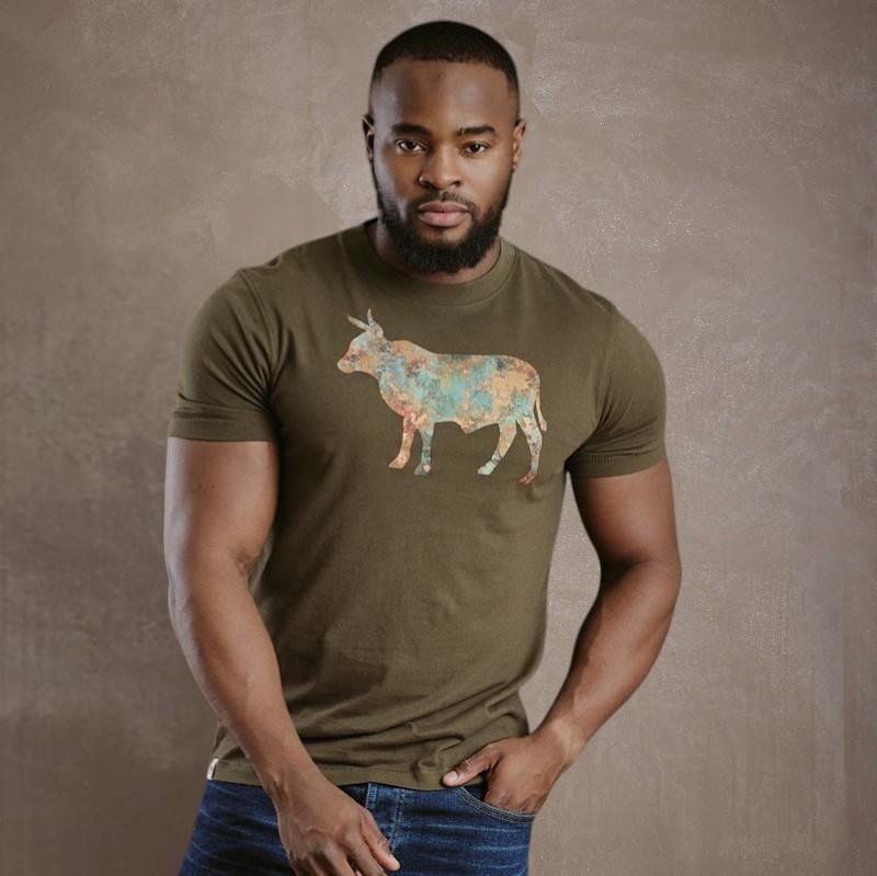 Kingsley Foil Patina Acid Wash Crew Tee - Fatigue