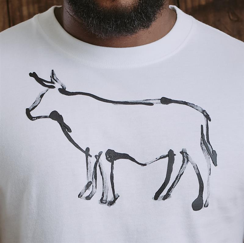 Kingsley Nguni Highlighter Outline Crew Tee - Pelican