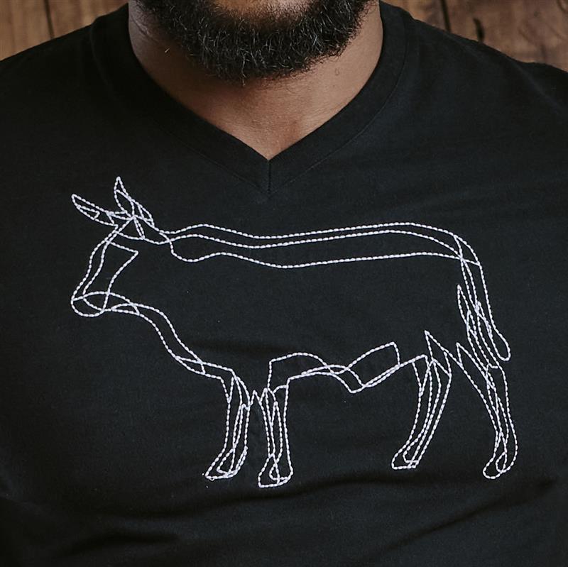 Kingsley Nguni Tri Outline V-Neck Tee  - Mamba