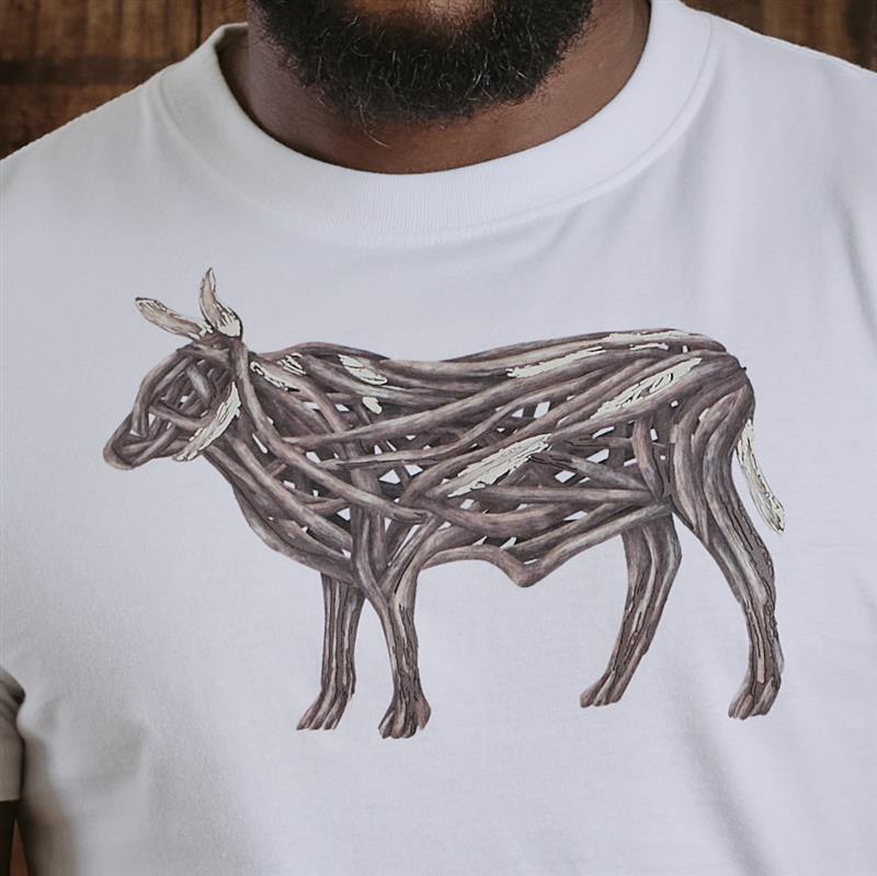Kingsley Nguni Drift Wood Crew Tee - Pelican