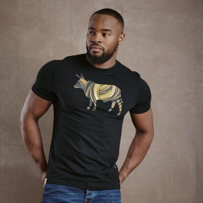 Kingsley Liquid Gold Infill Nguni Crew Tee - Mamba