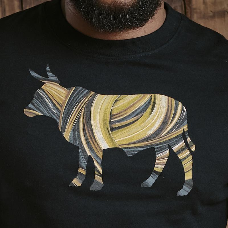 Kingsley Liquid Gold Infill Nguni Crew Tee - Mamba