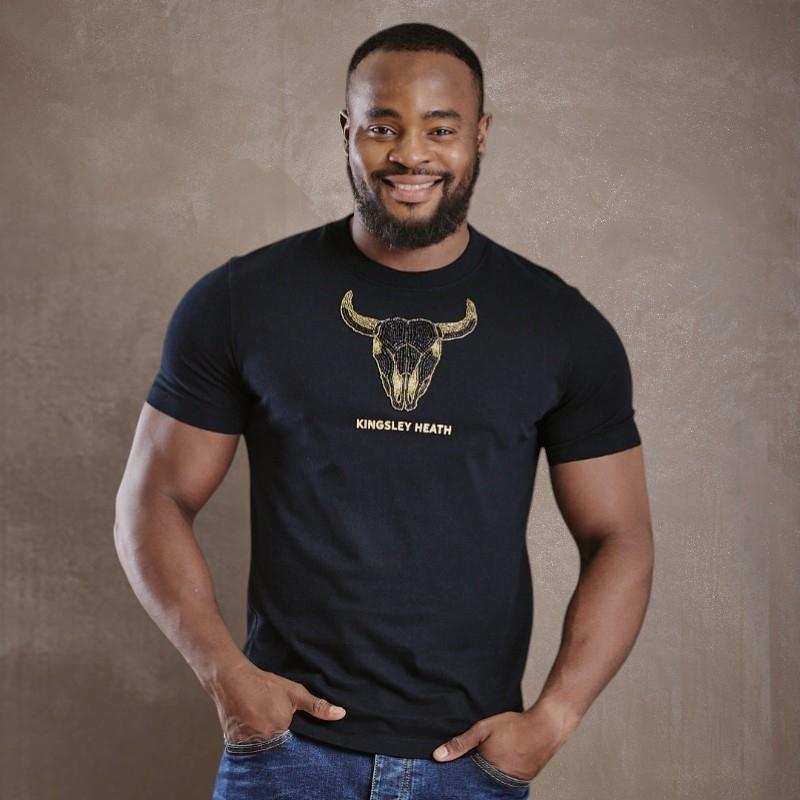 Kingsley Medium Beaded Nguni Crew Tee - Mamba