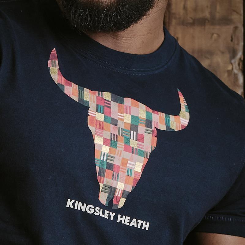 Kingsley Moroccan Nguni - Foil Bits Crew Tee - Midnight