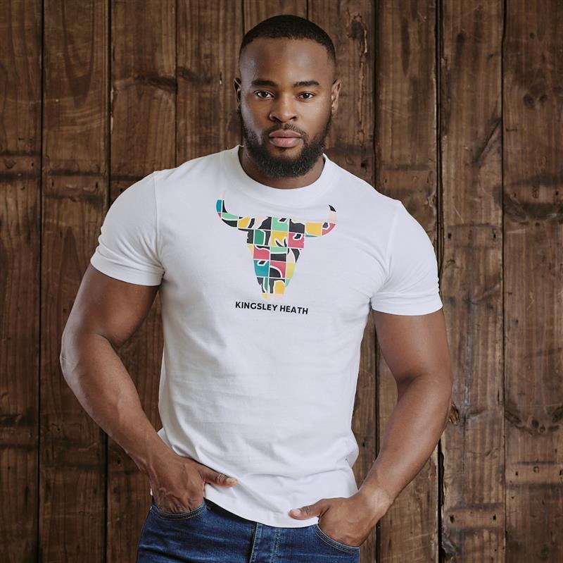 Kingsley Nguni Elements Infill Skull Crew Tee - Pelican