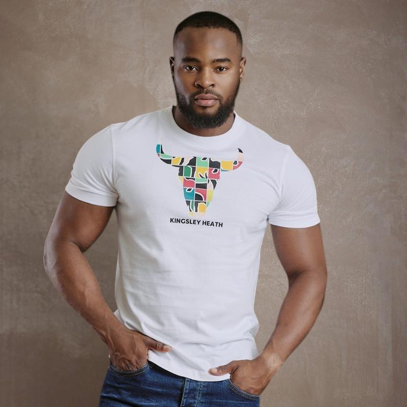 Kingsley Nguni Elements Infill Skull Crew Tee - Pelican